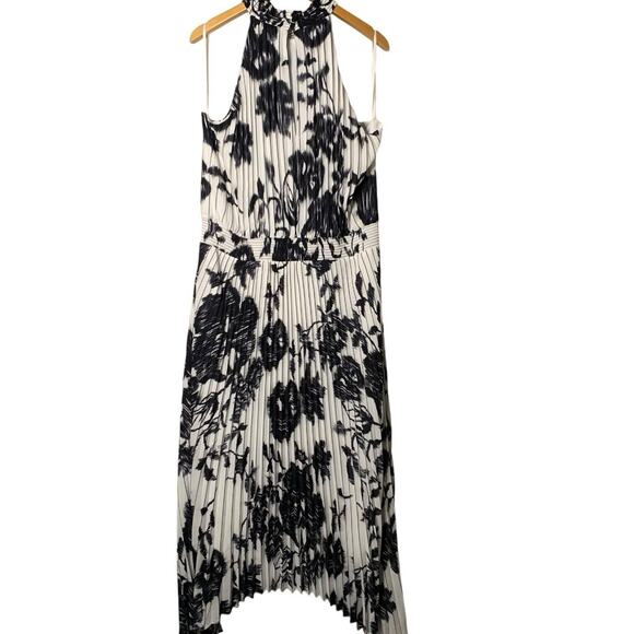 WHBM Dress NWT Size 18 Sleeveless Halter Midi Length Pleat Accordion Whimsgoth - Picture 3 of 10